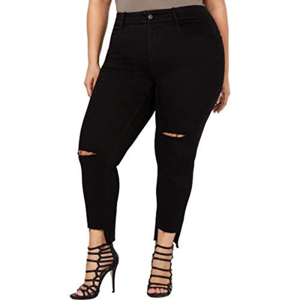 Ysj Plus Size Step Hem Skinny Ankle Jeans